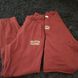 2pc Hollister Crop top sweatsuit!